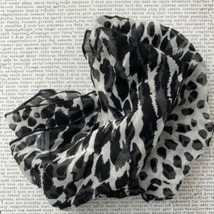 JIL DEVER Animal Print Silk Square Scarf